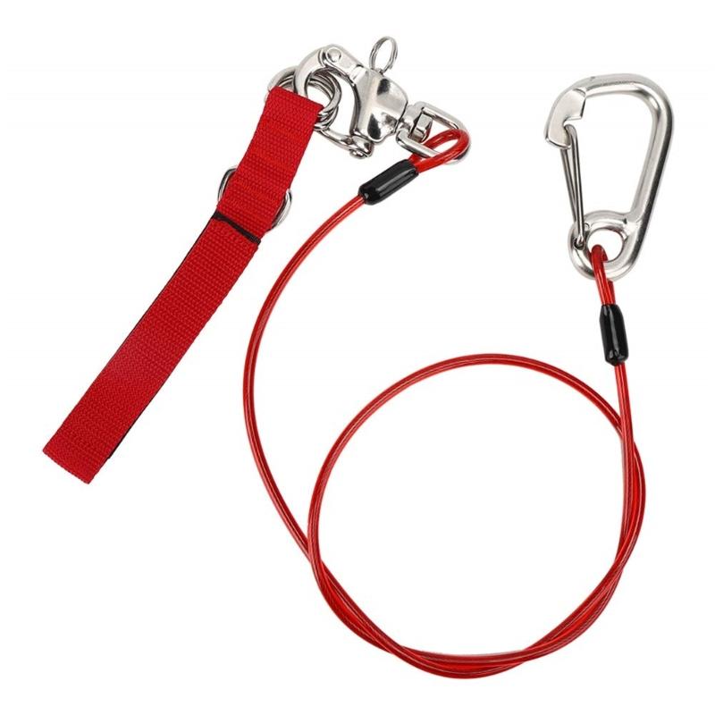 Underwater Diving Freediving Lanyard Diving Safety Lanyard Rope with Wristband & Carabiner Dive Accessories Enduring 1