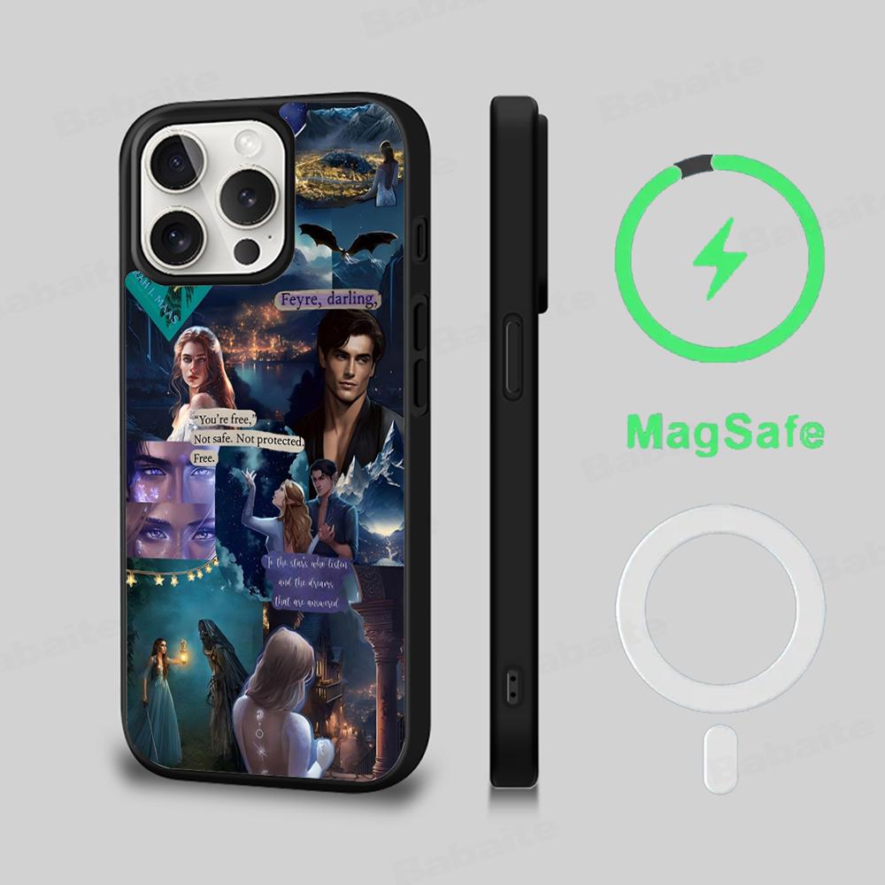 Acotar A Court of Mist and Fury Phone Case Magesafe Magnetic Wireless Charge Case For iPhone 16 11 15 Pro Max Plus Mini