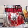 Custom Name,AFC Ajax Printed Flannel Blanket, soft throw for bedroom sofa, washable, Christmas present, great gift.