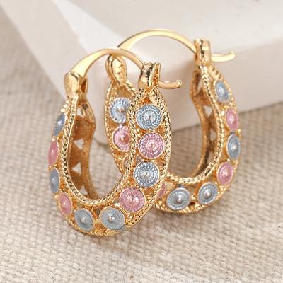 U-shaped Circle Colorful Circular Design Women's Earrings, Light Luxury High-end Earrings
