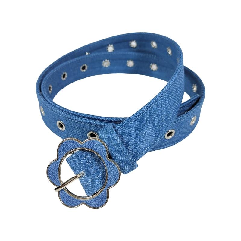 

Повседневный пояс на талию Панк-цепочка Универсальный Ковбойский Цветок Ретро Винтажный Цветочная Цепочка на Талию Поясной ремень Тренд джинсовый синий