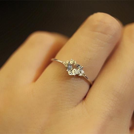 

Кольцо-сердце из стерлингового серебра 925 пробы для женщин - Нишевый дизайн, Кольцо на указательный палец в форме сердца, Стиль легкой роскоши, Уникальная индивидуальность. US Size 10