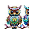Colorful Acrylic Outdoor Hanging Wall Art 2D Owl/Bee/Flowers Wall Sculpture for Outside Garden Fence Patio Yard Decor