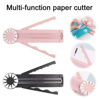 12 In 1 Rotary Paper Trimmer Wrapping Paper Cutter Portable Paper Cutter DIY Dashed Straight Line Wavy Line Cutter for Cardstock