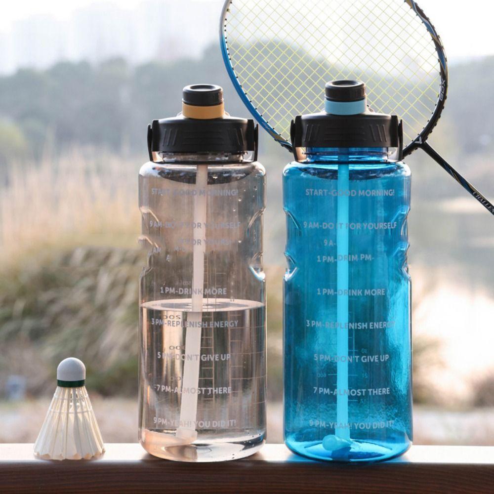 

Large Capacity Fitness Drinking Cups With Straw Straw Sports Water Bottle Fitness 1.5L чорний
