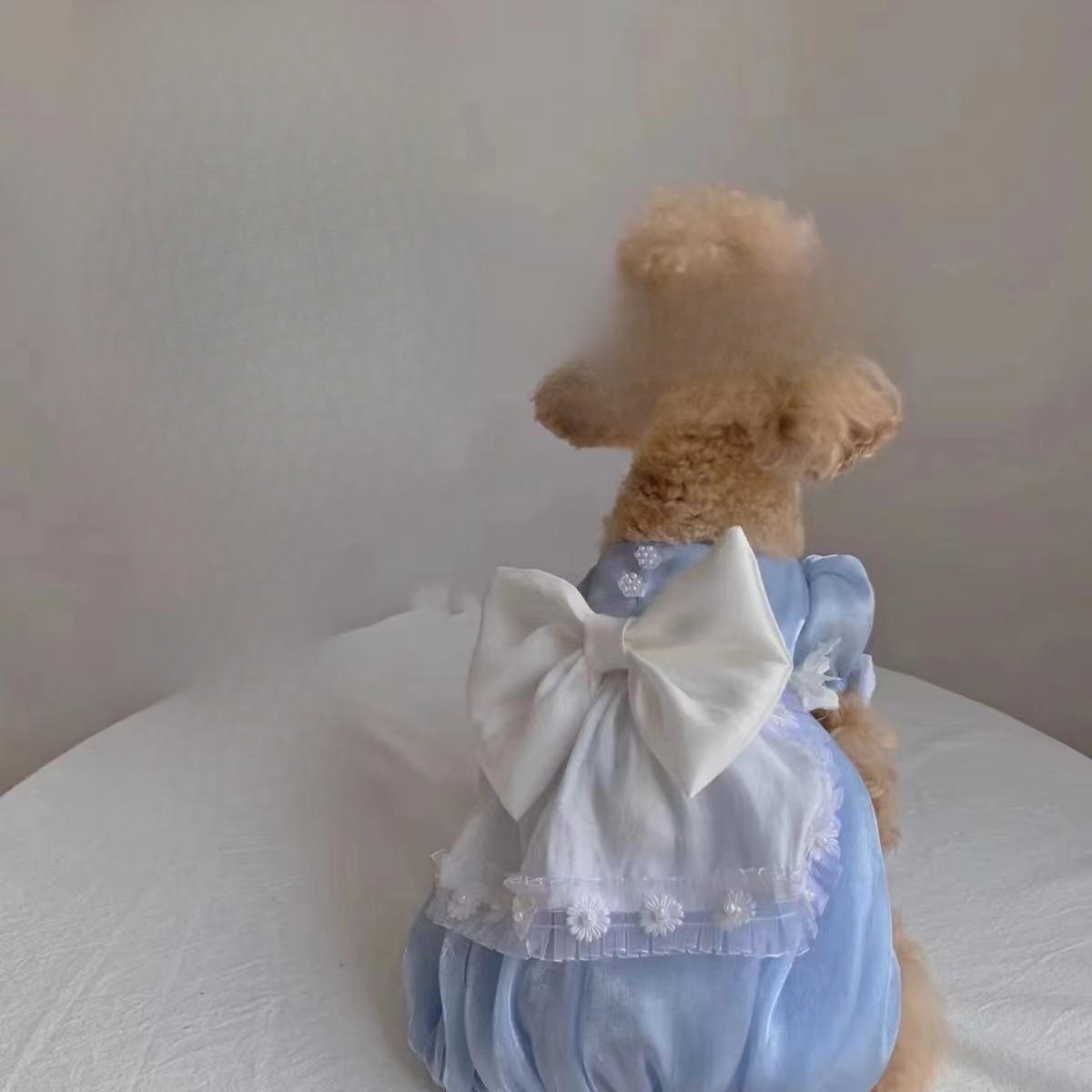 

Платье с большим бантом для питомца, одежда для собак и кошек, платье принцессы для питомца, плюшевый мишка, одежда для маленьких собак на весну и лето для щенков маленьких собак XL