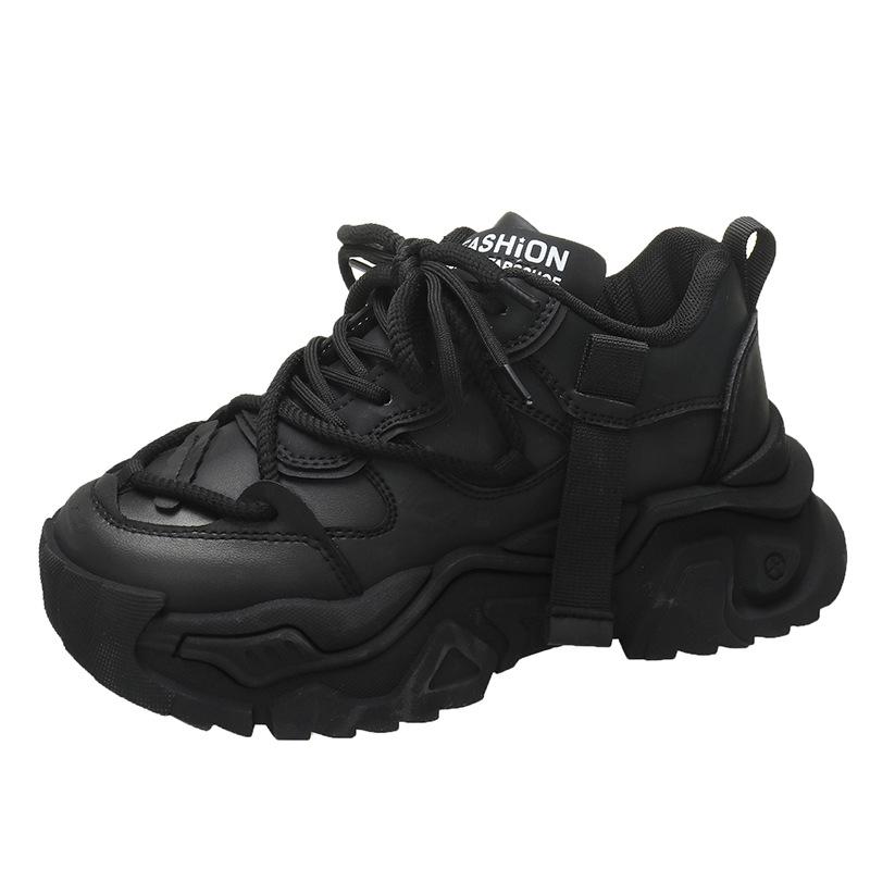 Leather Brown Platform Sneakers Women Winter Sports Shoes Woman Slip On Casual 2025 Thick Sole Outdoors Walking Shoes