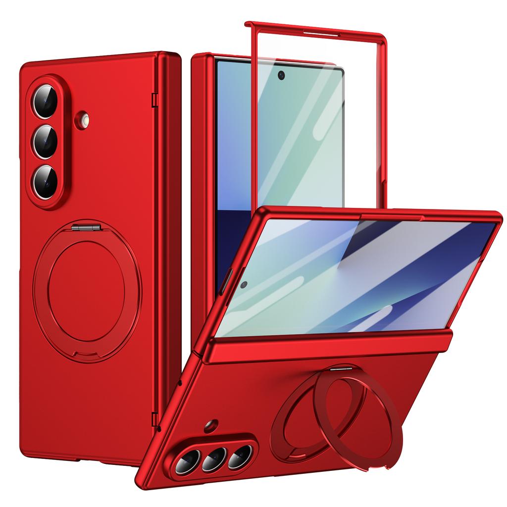 Ultrathin Magnetic Cover for Samsung Galaxy Z Fold 7/6/5 Multifunctional 360 Rotating Stand with Glass Screen Protector