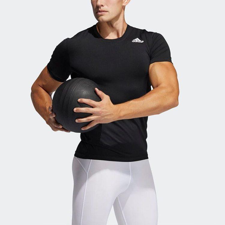Adidas T Shirts Men's Black Crew Neck Moderate Straight Fit GM5037