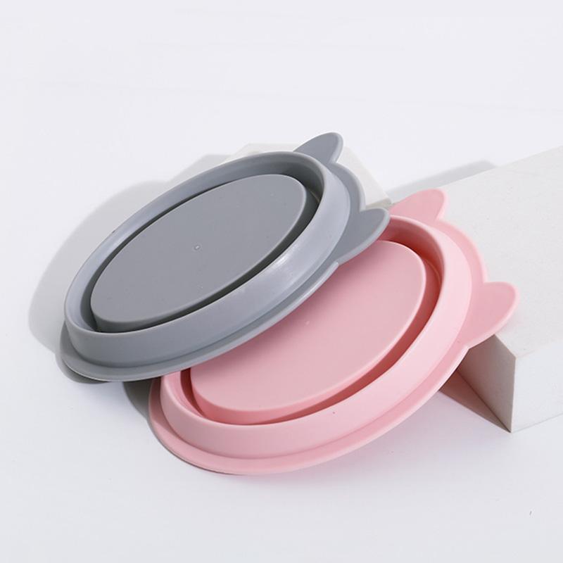 Make-up-Pinsel-Reinigungswerkzeug Faltbare Silikonschüssel Beauty Egg Cleaner Schwamm Puff Waschen Tragbare Peelingmatte Katzenohrkosmetik