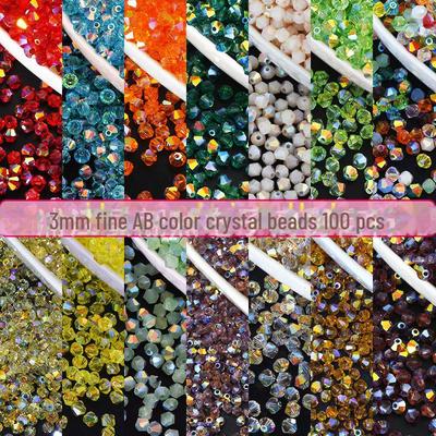 3MM Crystal Glass Pointed Beads - DIY Jewelry Accessories