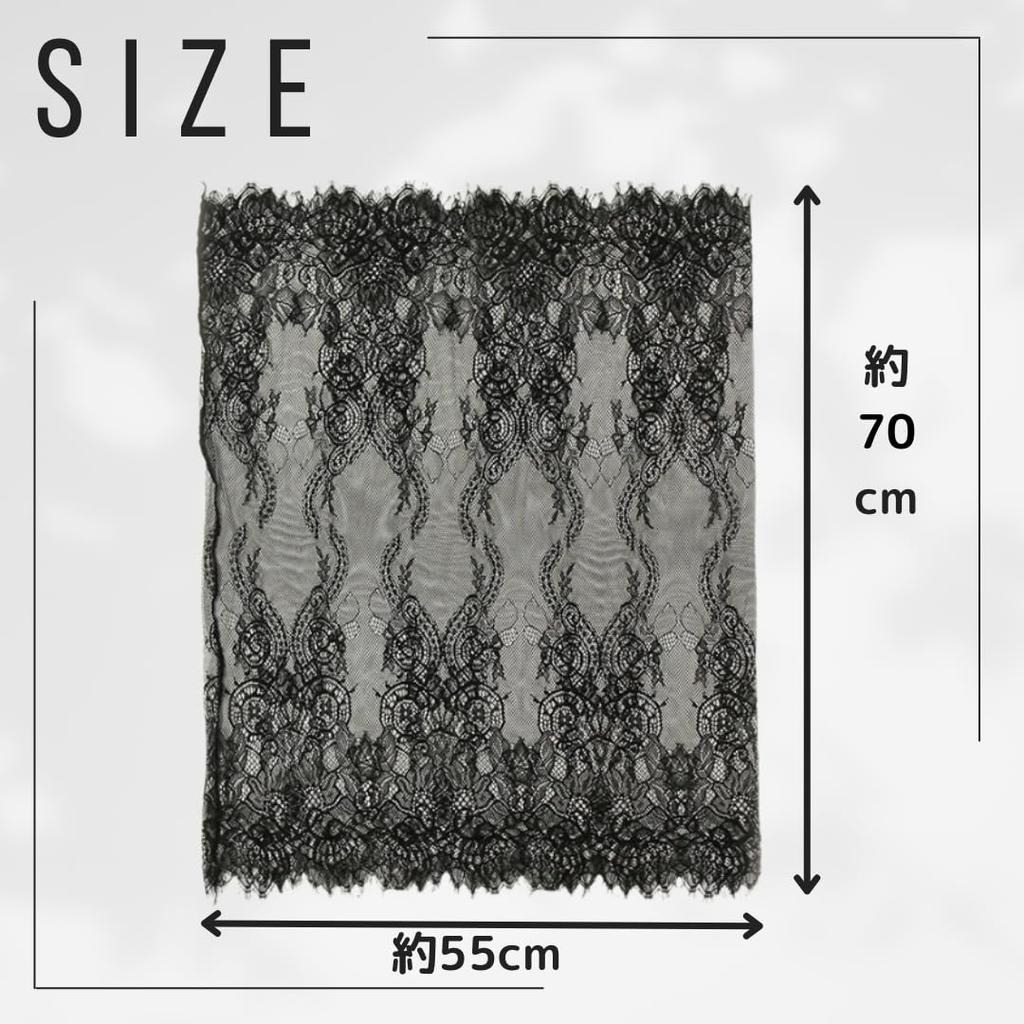 Uccellino Katholischer Schleier, Spitzen-Schleier in Ringform für die Kirchenmesse, Gothic Lolita Cosplay (Schwarz-Weiß-Set)