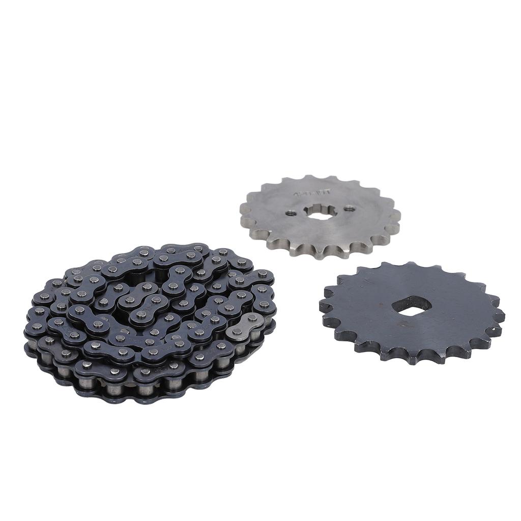 420 Chain Set 19T Front Sprocket 20T H Hole Rear Sprocket Steel Chain Accessory for Replacement