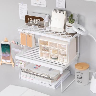 Étagère de rangement à niveaux en fer forgé pour comptoir de dortoir - Séparateur d'étagère à un niveau