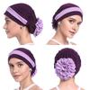 Satin Flower Fashion Head Wrap Shawl Turban Hat Indian Hats Women Headscarf Muslim Hijab Caps