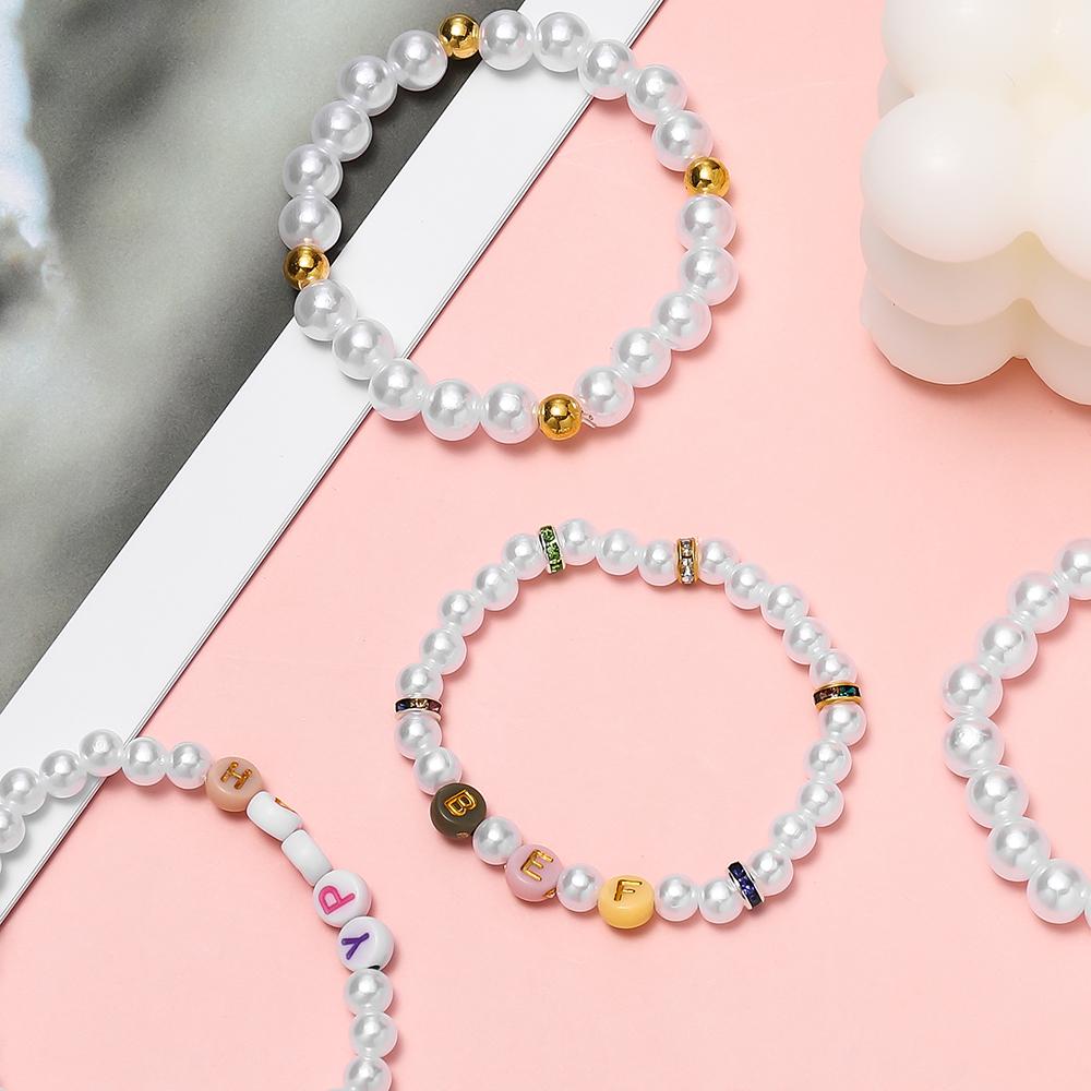 642 Stück/Set CCB-Perlen Strass-Abstandshalter mit elastischem Band Schmuckwerkzeuge für DIY-Armband Halskette Schmuckherstellungs-Sets