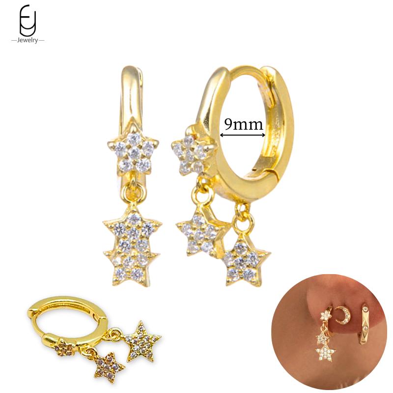 925 Silver Needle Vintage Gold Earrings Luxury Long Chain Tassel Crystal Hoop Earrings for Women Party Trend Jewelry