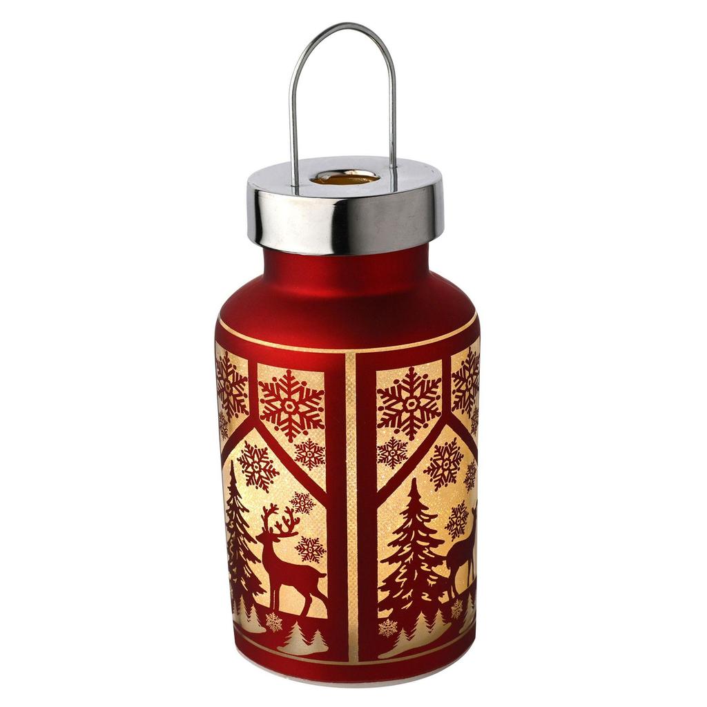 Regal Tidings Glass LED Lantern Christmas Windows - 20 Cm