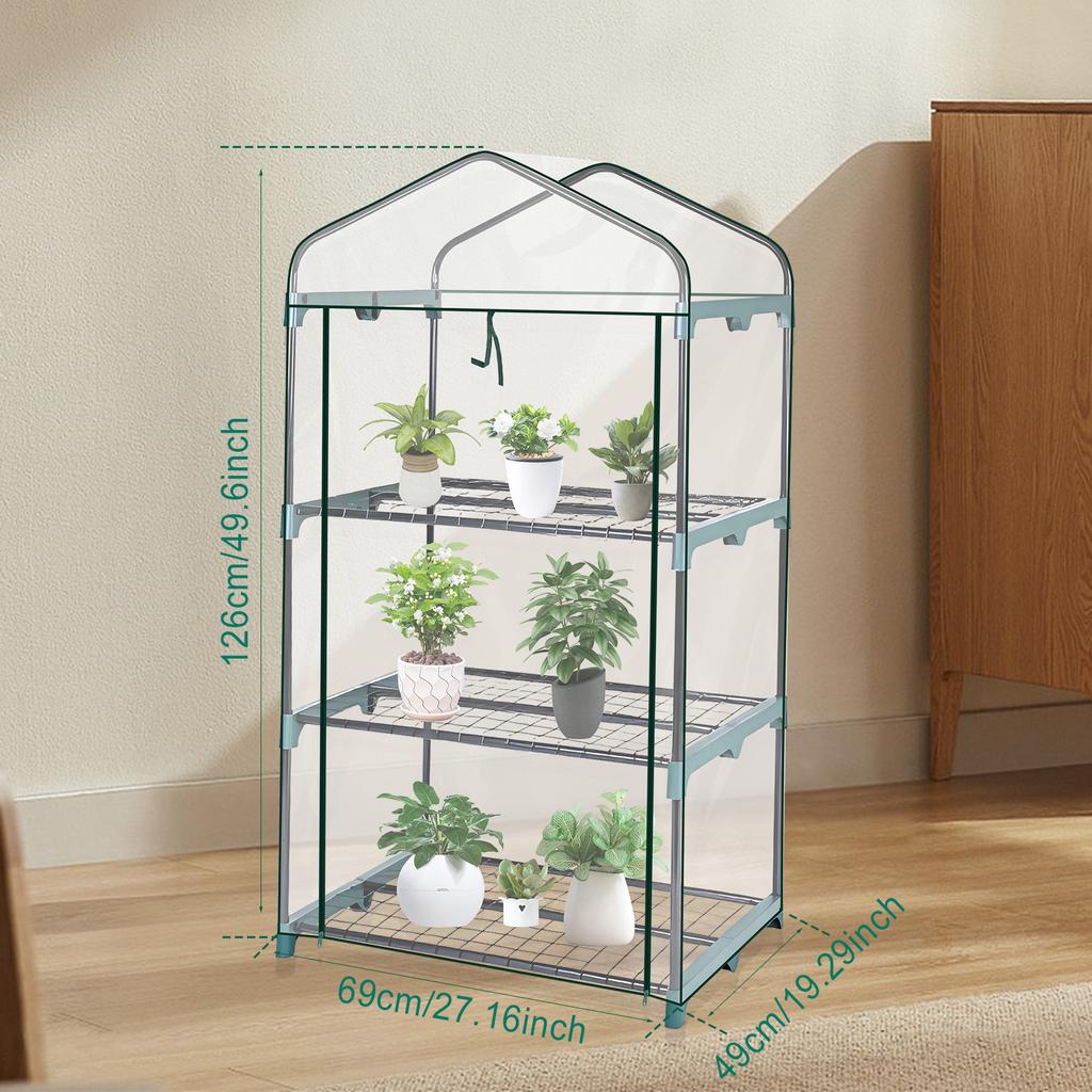 Garden Greenhouse Weatherproof Plant Grow House Cover Transparent Frost Protection Greenhouse Cover with Roll Up Double Zipper