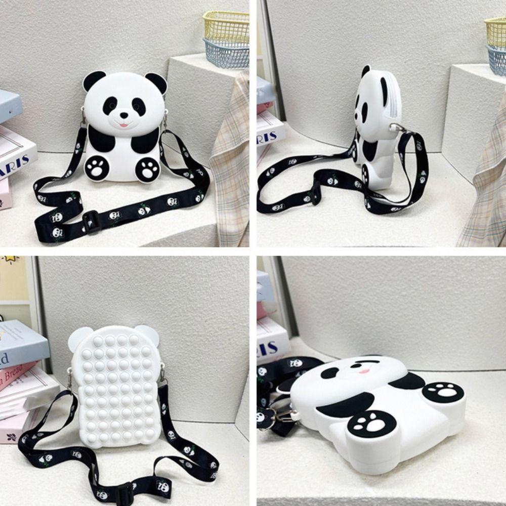 Tier Panda Umhängetasche Cartoon Cartoon Geldbörse Niedlicher Panda Silikontasche Kinder