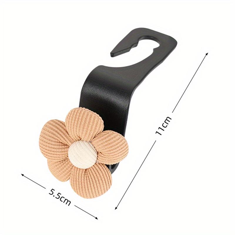 2PCS Cute Cartoon Flower Car Seat Back Hooks Storage Vehicle Headrest Organizer Hanger for Groceries Bag Handbag Auto Decor