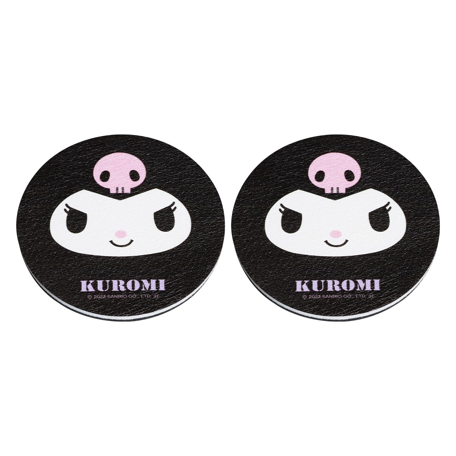 

SEIWA Sanrio Kuromi Drink Holder Coasters Car Coasters Officially Licensed HELLO KITTY SANRIO Product (KT570) - Absorbent, Soft, Quick-Drying, чорний