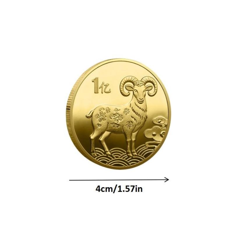 2027 Chinese Zodiac Goat Souvenir Coin Silver Plated Collectible Commemorative Coin Great Lucky Gift for Zodiac Lovers