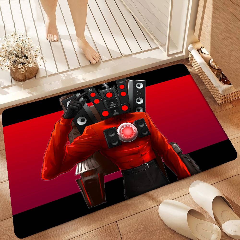 Cartoon S-Skibidi Toilet Floor Mat Rectangle Anti-slip Home Soft Badmat Front Door Indoor Outdoor Mat Welcome Doormat