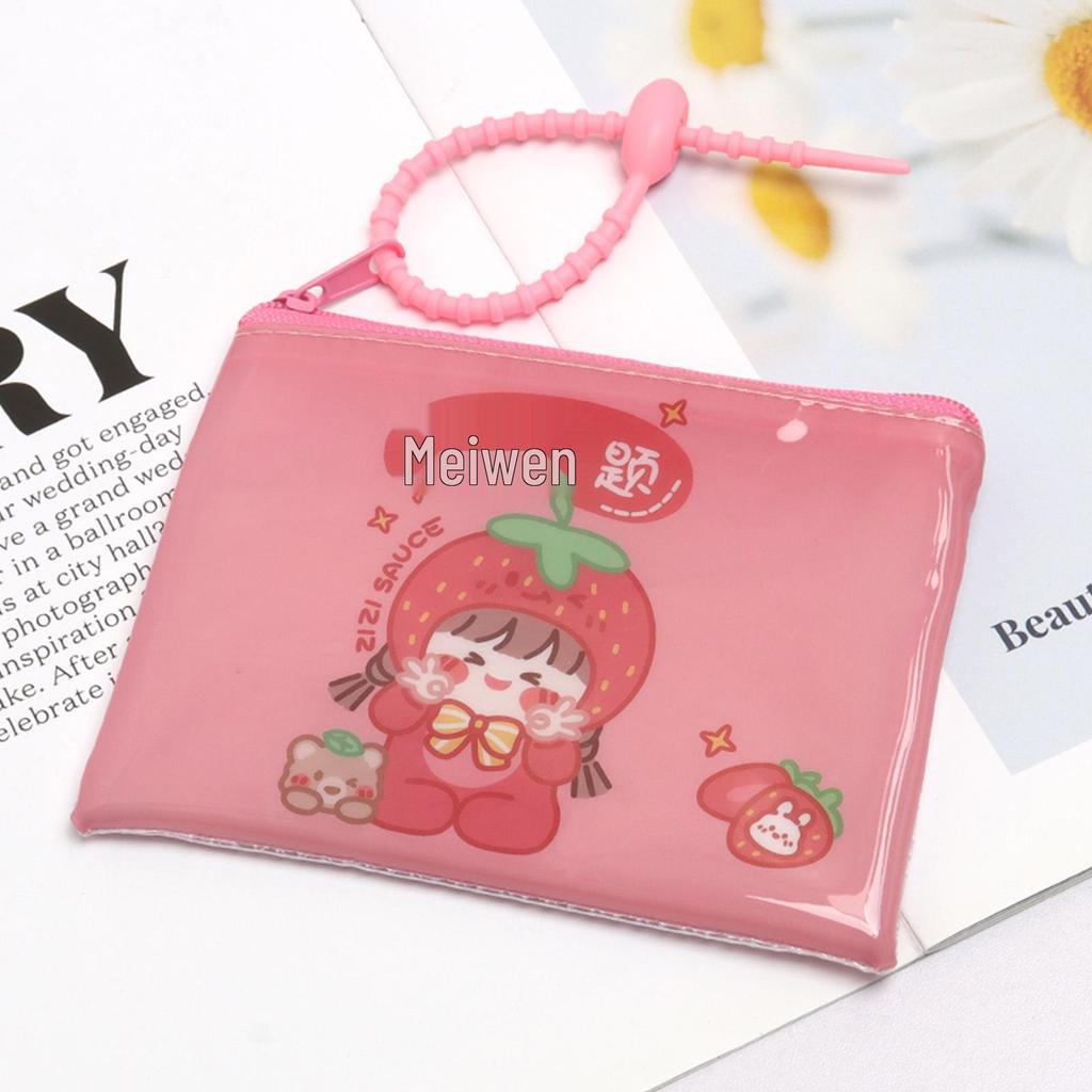 Cartoon Print PVC Coin & Card Holder - Multiple Patterns, Student Small Item Storage Bag