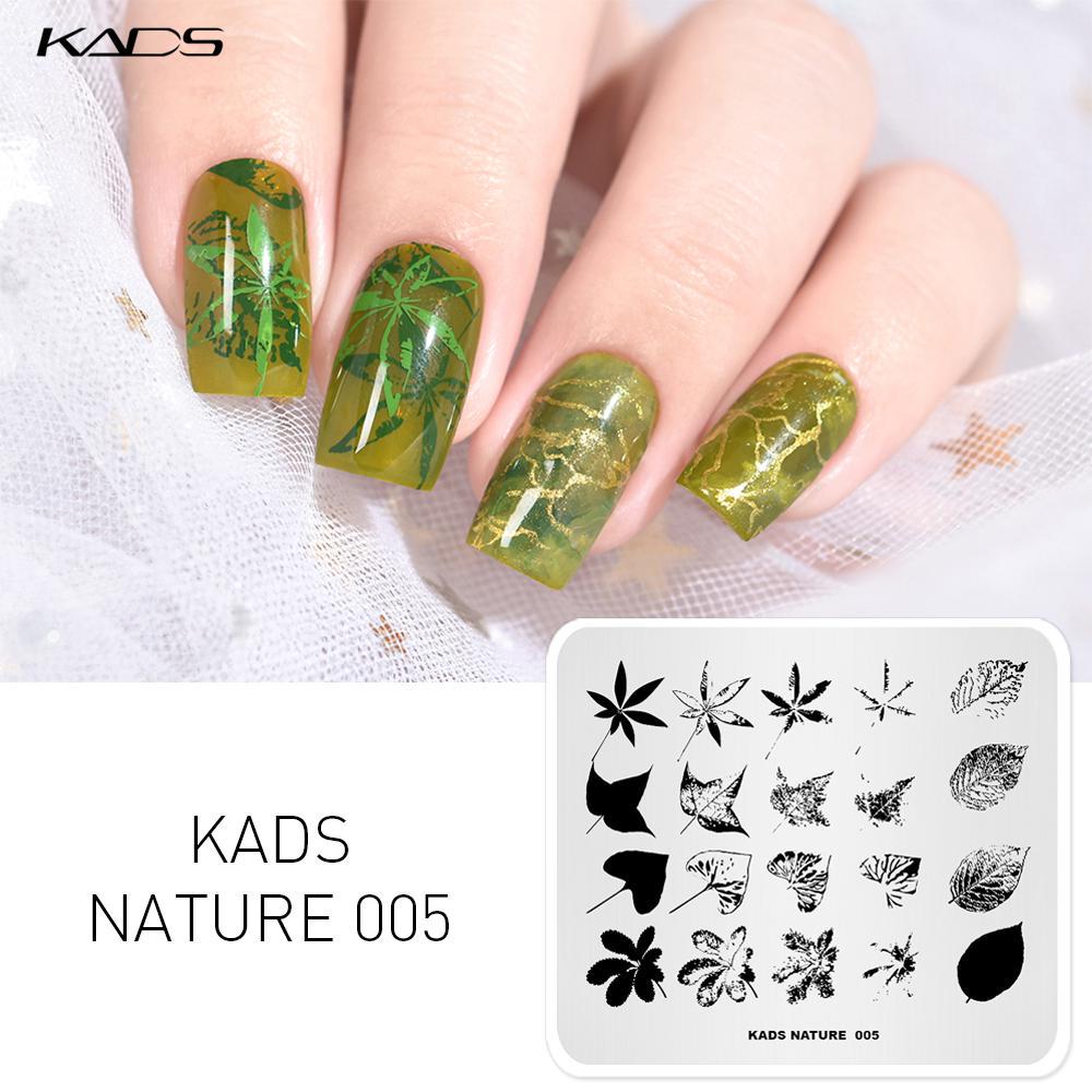 kads Natur 005 Überdruck Verschiedene Blätter Bild Ahorn Vorlagen DIY Bild Vorlage Schablone Beauty Tools Nagelstempelplatte
