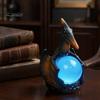 Mystical Dragon Desk Lamp Pterosaur Night Light, Resin Gothic Table with Glowing Faux Crystal Office Accent Lighting Ball, Fantasy Decor for