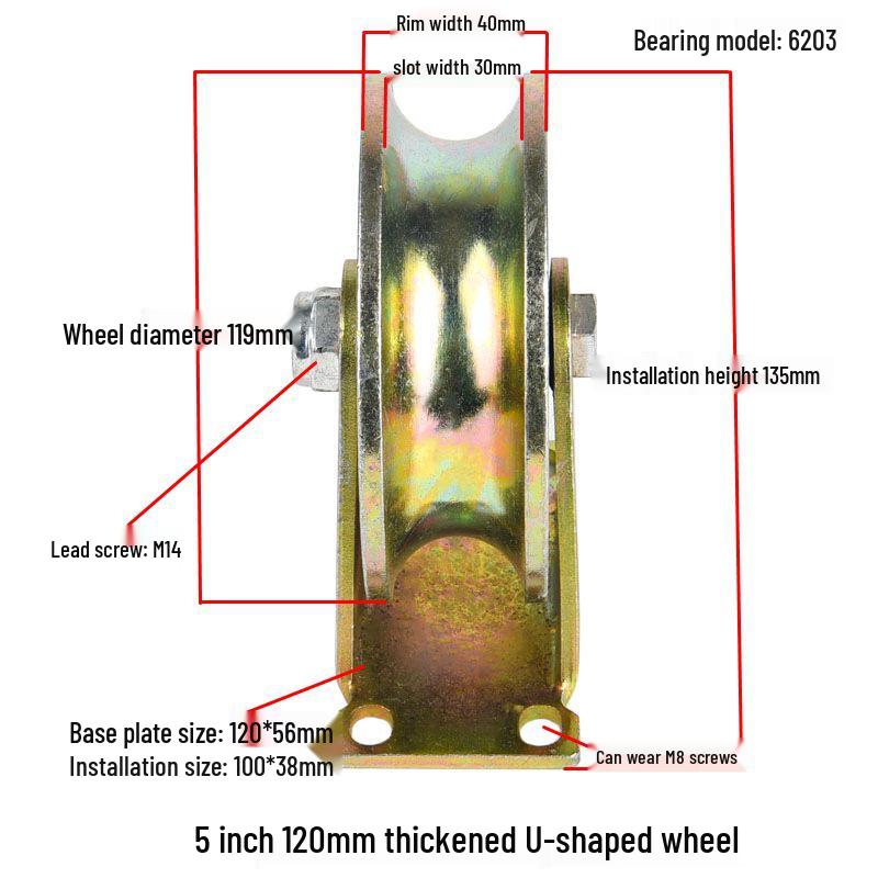 V, U, and H-Type Track Pulleys: Sliding Door V-Groove Wheels with Bracket