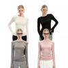 2026 Women's Slim Fit Round Neck Long Sleeve T-Shirt - Casual Spring/Autumn Base Layer