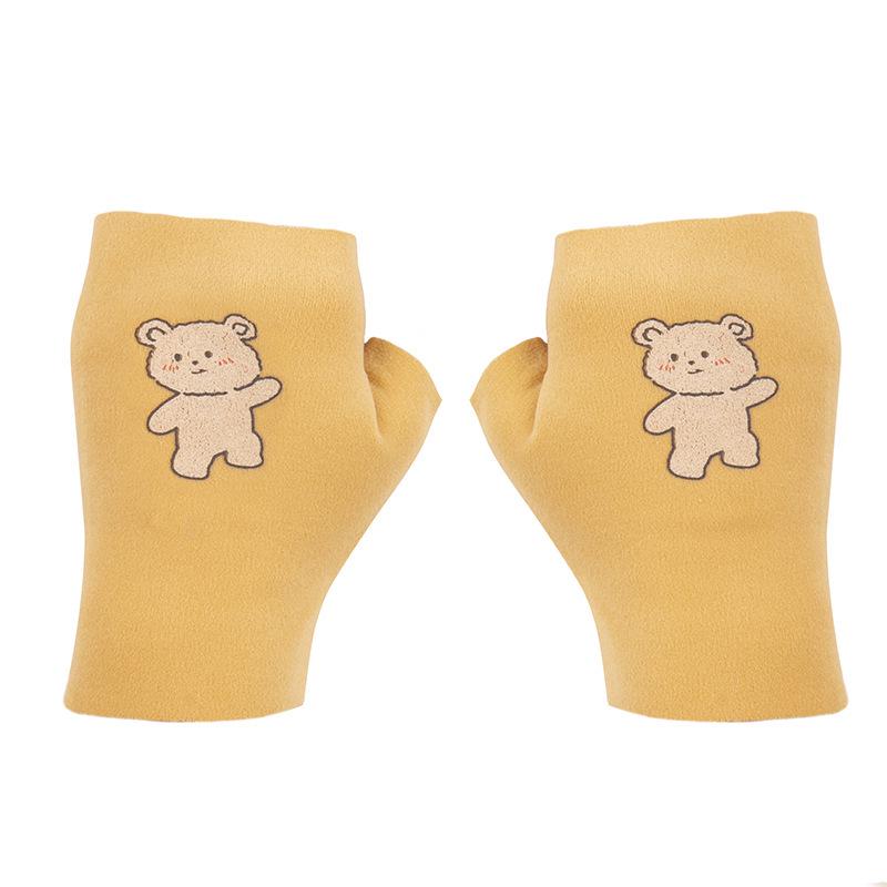 Children's Half-Finger Warm Gloves with High Elasticity and Self-Heating German Velvet, Anti-Frostbite.