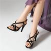 Dámské sandály na vysokém podpatku letní nové jehlové sandály velkých velikostí s otevřenou špičkou