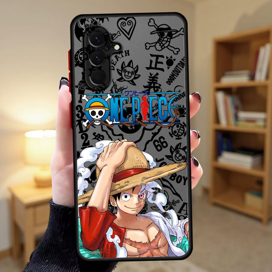 Phone Cover Case for Samsung Galaxy A73 A33 A14 A23 A52S A72 A54 A16 A15 A35 A53 A56 A55 A34 A36 A17 A52 One Piece Luffy Cute