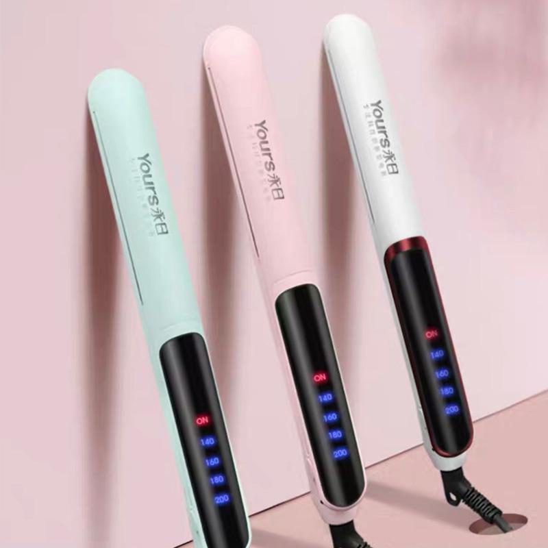 Yongri Dual-Use Hair Tool: 4-Speed Straightening & Curling Iron with Temperature Control for Salon and Home Use