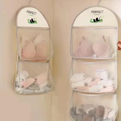 Breathable Mesh Wall Hanging Underwear Socks Storage Bag - Organizing Solution for Wardrobe Space Saving
