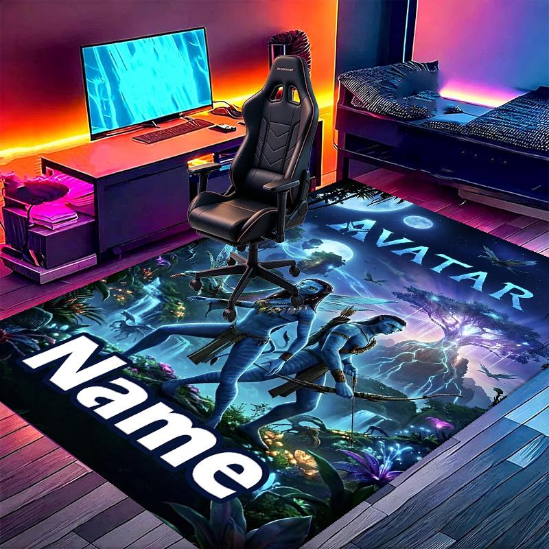 Custom Name Personalized Avatar Print Carpet, Versatile Home Decor Rug, for Playroom, Apartment, Balcony, Entryway, Hallway Gift