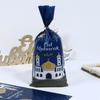 100pcs/set Mubarak Bags Plastic Cookie Candy Bag Ramadan Kareem Decor Islamic Muslim Party Supplies Eid Al-fitr Decor