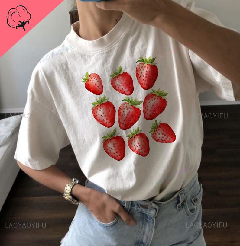 

2024 Y2k Женская одежда Футболка Винтажный Сексуальный Топ Baby Tee Круглый вырез Короткий рукав Темный Готический принт Уличная одежда Трендовый Летний 3XL