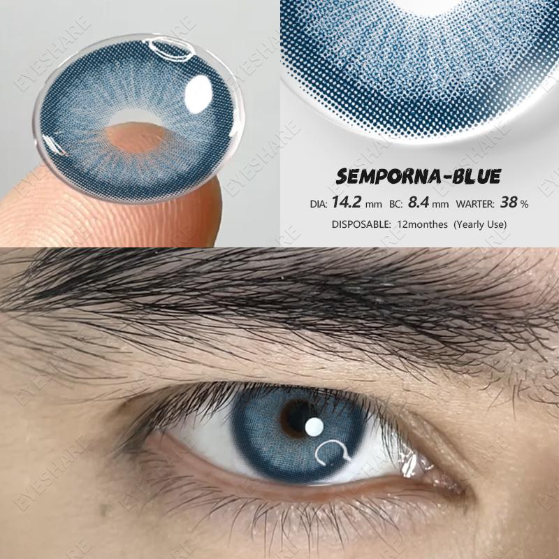 Eyeshare 1 Pair of Brand New Fashion Colored Contact Lenses Blue Glasses Lenses Green Beauty Lenses Brown Glasses Lenses Color Makeup Purple Lenses
