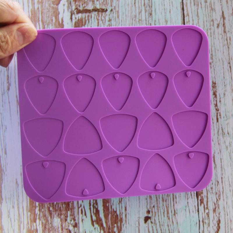 Guitar Pick Mold, Purple Guitar Pick Mold Silicone Reusable Making Molds Silicone Epoxy Molds For Diy Crafts Guitars Picks Gift фиолетовый