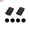 JCD 2x AA Battery Back Cover Pack Replacement Part for Xbox 360 Wireless Controller + 4 Silicone Grip Cap Cover Black