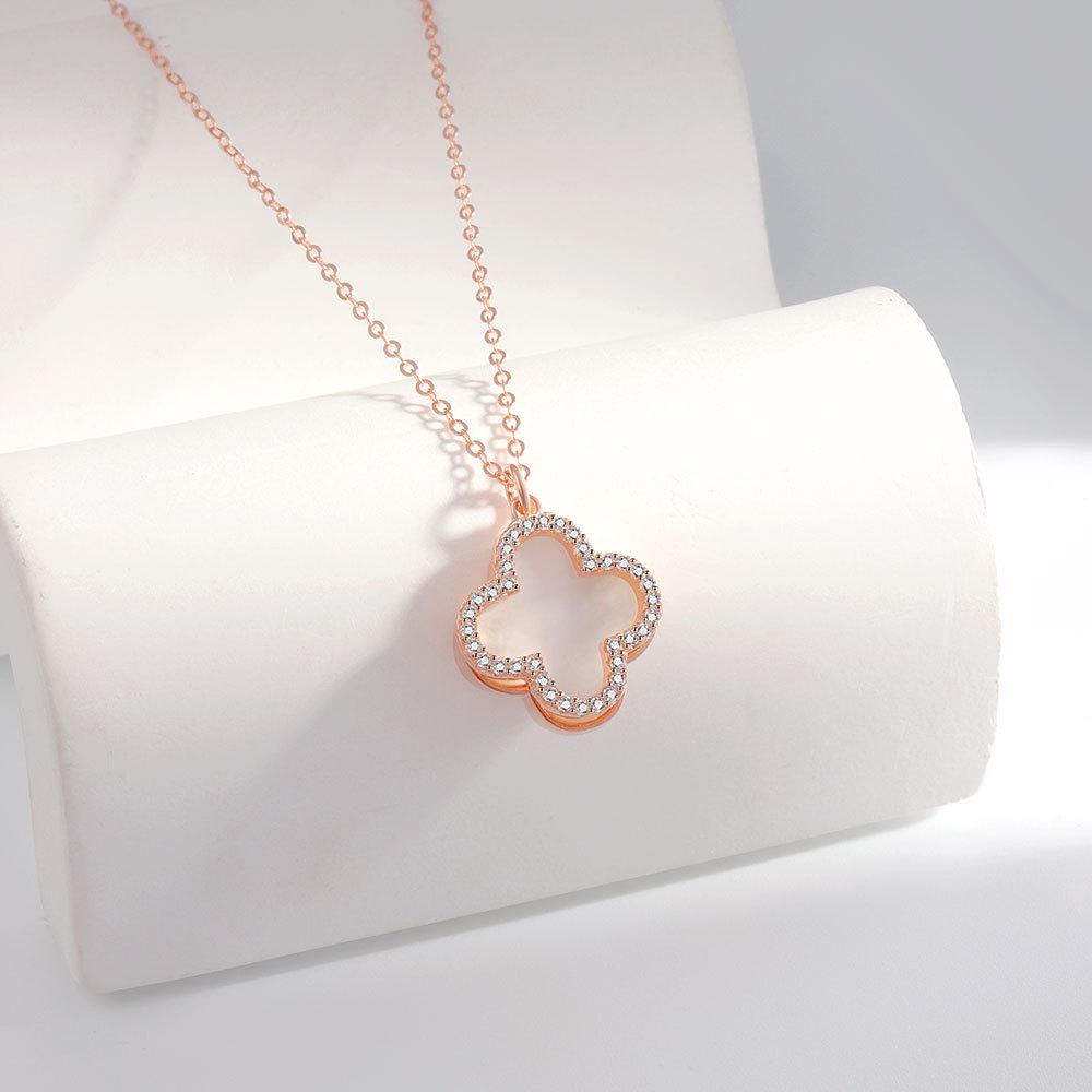 

Танцизное женское ожерелье с подвеской в ​​классическом стиле из стерлингового серебра 925 пробы с цирконом, модный подарок розового золота