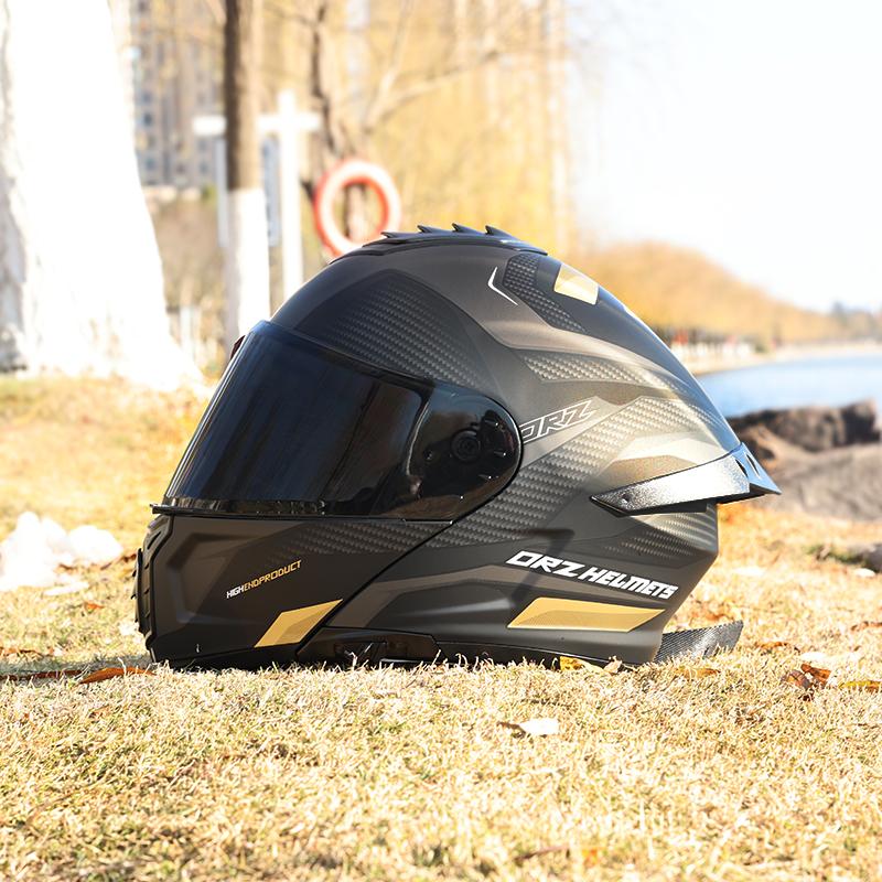 ORZ-958-Full Flip Up Motorcycle Helmet Dual Visor, Reinforced ABS Shell, DOT Certified Shockproof Outdoor Motorbike Safety Gear