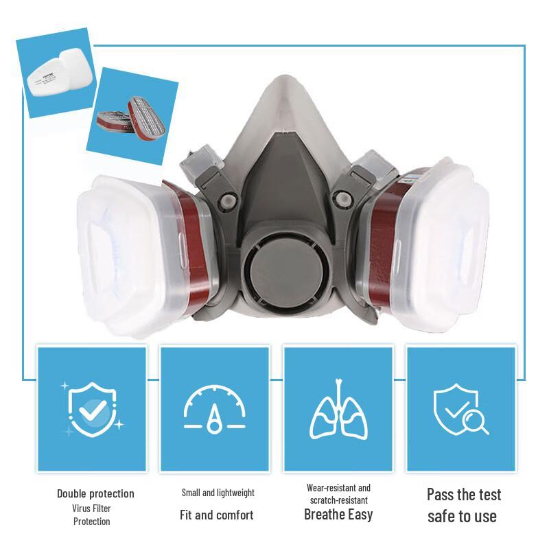 Longchan Industrial Half-Face Respirator Mask Set