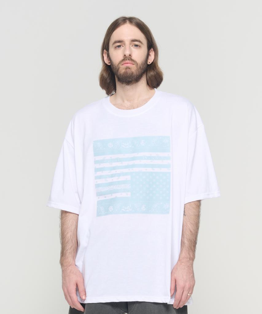CARGOBROS (Big Size) American Paisley Street Short Sleeve T-Shirt (White)