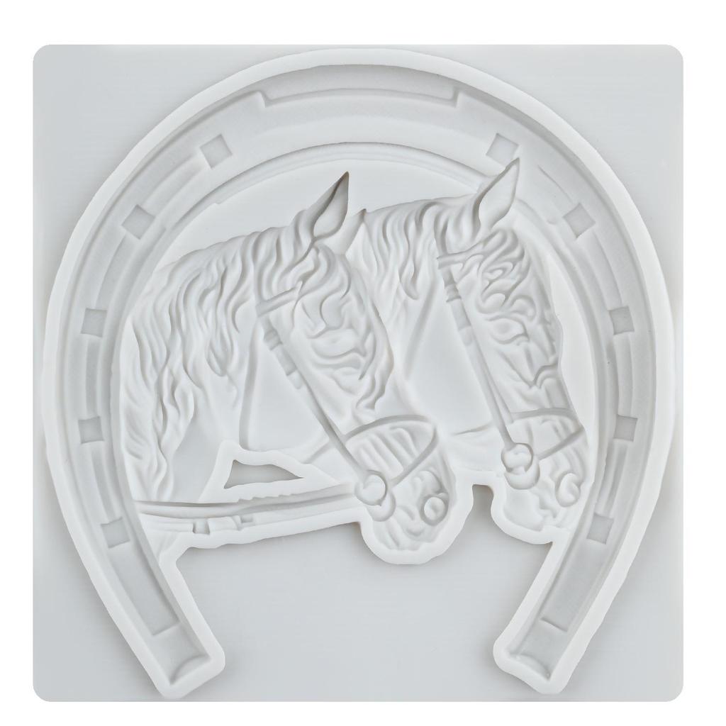 Horse Head Silicone Molds Horseshoe Hoof Fondant Mold Cake Decorating Tools Cupcake Topper Chocolate Candy Craft Gum Paste Polymer Clay