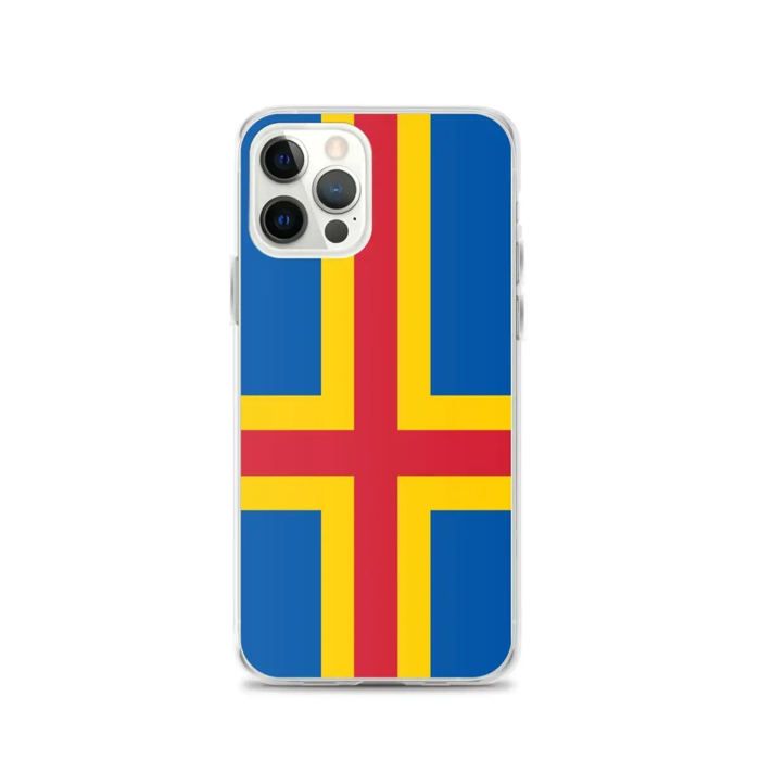 Coque iPhone 12 Pro - PIXELFORMA - Drapeau d'aland - Silicone souple - Design fin - Accès facile
